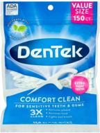dentek comfort clean floss picks - 150 шт., шелковистая комфортная зубная нить для оптимального ухода за полостью рта. логотип