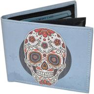 bifold exotic wallet skull printed logo