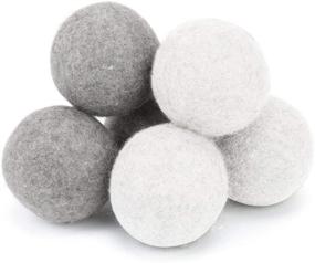 img 4 attached to 🧺 Wool Dryer Balls 6 Pack XL: 100% Natural New Zealand Wool Cores for Premium Reusable Fabric Softening & Wrinkle Reduction. Enhance Drying Efficiency with 7cm Dryer Balls - The Better Alternative to Softeners! (3 Gray + 3 White)