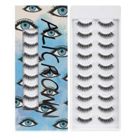 🔹 alicrown false eyelashes: 10 pairs of lightweight handmade blue natural lashes logo