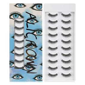 img 4 attached to 🔹 ALICROWN False Eyelashes: 10 Pairs of Lightweight Handmade BLUE Natural Lashes