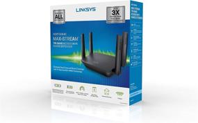 img 1 attached to 🔌 Linksys RE9000: AC3000 Tri-Band Wi-Fi Extender, Range Booster for Home, 4 Gigabit Ethernet Ports, Compatible with All Wi-Fi Routers (Black)