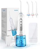 🦷 nicefeel cordless water flosser teeth cleaner - portable and rechargeable oral irrigator for travel, ipx7 waterproof, 3-mode water flossing with 4 jet tips - 300ml capacity, usb charger included logo