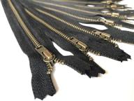 🔒 enhance your bags with a set of 12 antique gold ykk black metal zippers, 6 inch no.5 zippers for bags logo