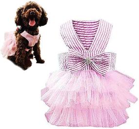 img 4 attached to 🐾 Petea Pet Clothes: Adorable Bowknot Princess Dress for Small Dogs and Cats