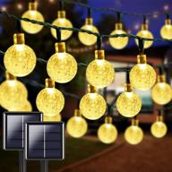 ✨ super bright 2-pack 100 led solar string lights - 64ft crystal globe, waterproof & 8 lighting modes - perfect christmas tree decor & garden patio lighting (warm white) логотип