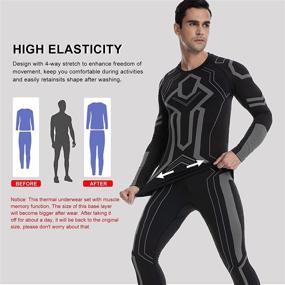 img 1 attached to 🥶 Ultimate Winter Performance: Men's Thermal Underwear Set - Top & Bottom Compression Suit for Skiing, Base Layer Sport Long Johns, Cold Weather Gear