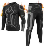 🥶 ultimate winter performance: men's thermal underwear set - top & bottom compression suit for skiing, base layer sport long johns, cold weather gear logo