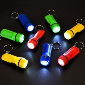 img 3 attached to BBTO 48 Pieces Mini Flashlight Key Chain Flashlight Toy Party Favors: Fun for Kids in 4 Vibrant Colors