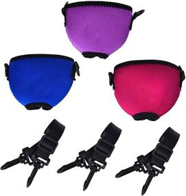 img 4 attached to 🍷 Beautyflier Wine Glass Insulator/Drink Holder/Neoprene Sleeve with Adjustable Neck Strap - Ideal for Wine Walk (Blue/Burgundy/Purple)