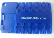 🔵 blue micro sd card holder case: organize and protect 10 memory cards + 1 adapter with quick us shipping! логотип