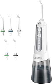 img 4 attached to 🦷 Renpho Cordless Water Teeth Cleaner - Portable Oral Irrigator for Teeth, Gums, Braces, Dental Care with Travel Bag - 4 Modes, 5 Flossing Tips - Rechargeable, Anti-Leak, IPX7 Waterproof (White)