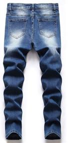 img 3 attached to 👖 Explore Stylish Boy's Biker Skinny Fit Ripped Distressed Stretch Moto Denim Jeans Pants for Fashionable Looks