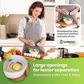 img 3 attached to 🥚 Yarmoshi Stainless Steel Egg Separator Tool: Effortlessly Filters Yolk from White - Essential Kitchen Gadget for Cooking and Baking with Non-Slip Ergonomic Handle, Dishwasher Safe