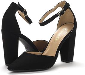img 3 attached to DREAM PAIRS Womens Black Suede Women's Shoes in Pumps