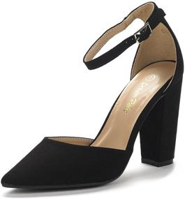 img 4 attached to DREAM PAIRS Womens Black Suede Women's Shoes in Pumps