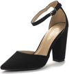 dream pairs womens black suede women's shoes in pumps logo
