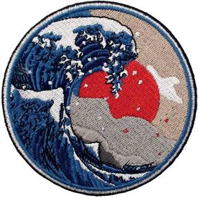 img 1 attached to Exquisite Kanagawa Embroidered Applique Emblem - A Truly Remarkable Masterpiece