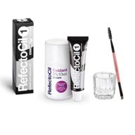 🖤 набор для окрашивания волос “refectocil color kit pure black” - включает refectocil 1 крем-краску для волос объемом 0,5 унций (15 мл), кремовый окислитель-разработчик 3%, миску для смешивания и щетку для наращивания ресниц in your nature - идеально подходит для профессионального окрашивания волос, бороды и усов. логотип