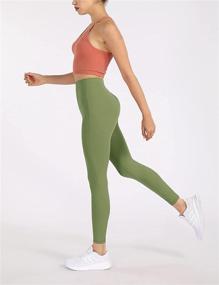 img 2 attached to 🩳 ODODOS High Waisted Running Tights with Inner Pocket - Women's 7/8 Yoga Leggings, Workout Yoga Pants (Inseam 25")