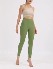 img 3 attached to 🩳 ODODOS High Waisted Running Tights with Inner Pocket - Women's 7/8 Yoga Leggings, Workout Yoga Pants (Inseam 25")