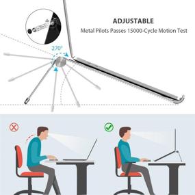 img 2 attached to 🖥️ Nulaxy Регулируемая подставка для ноутбука - Алюминиевый держатель для ноутбука MacBook, Air, Pro, Dell XPS, HP, Samsung, Alienware и других ноутбуков до 17.3" - Элегантный дизайн в космической серой расцветке.