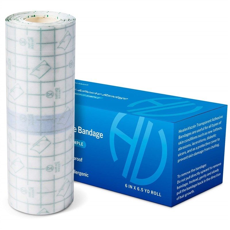 After Inked Aftercare Bandage Waterproof Dressing Sheet  6 x 8   Dermasoft Tattoo