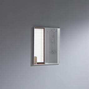 img 2 attached to 🪞 Stylish and Sleek Eviva Sax 24" Brushed Metal Frame Bathroom Wall Mirror for a Contemporary Look