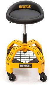 img 3 attached to Dewalt Padded Rolling Shop/Garage Stool: 360-degree Swivel Seat, Durable Steel Frame, Adjustable - The Ultimate Workstation Companion