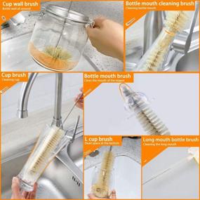 img 2 attached to 🧴 Bottle Brush Set: The Ultimate Cleaning Solution for Narrow Neck & Wide Mouth Bottles - Includes 9 Long Brushes for Water Bottles, Beer/Wine/Baby Bottles, Coffee Grinders, and Sport Bottles