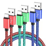 ⚡️ fast-charging usb-c cable for samsung galaxy & more: 3-pack, 10ft heavy duty braided charger logo