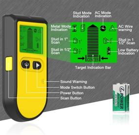 img 2 attached to 🔍 5-in-1 Stud Finder Wall Scanner: Upgraded Electronic Stud Sensor with LCD Display for Wood Stud, Metal, Live AC Wire Detection and Deep Scanning