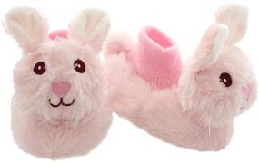 img 3 attached to Comfortable Plush Animal Sock Top Slippers for Toddler Boys and Girls - Yankee Toy Box