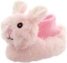 img 2 attached to Comfortable Plush Animal Sock Top Slippers for Toddler Boys and Girls - Yankee Toy Box