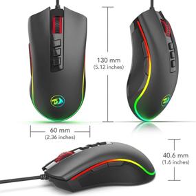 img 2 attached to 🖱️ Redragon M711 Cobra Gaming Mouse: 16.8M RGB Color Backlit, 10K DPI, Comfort Grip, 7 Programmable Buttons