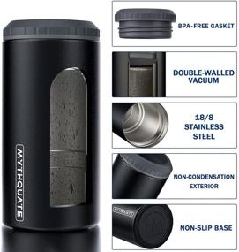 img 1 attached to 🥶 6 Hour Insulated Stainless Steel Vacuum Can Cooler for 12 OZ Skinny Can, Regular Can & Beer Bottle - Keep Beverages Cold - 3-in-1 Slim Can Insulator