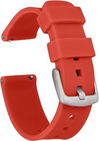 img 4 attached to 📱 GadgetWraps 14mm Silicone Watch Band Strap – Quick Release Pins Included, Perfect for Pebble Men's Watches