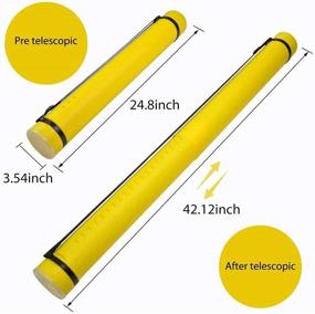 img 2 attached to 📦 DEWEL Yellow-Medium Document Poster Tube with Clear ID Card Cap: Water and Light Resistant Telescoping Plastic Storage Tube for Blueprints, Prints, Posters, Artworks, and More