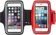 📱 [2pack] water resistant cell phone armband by ibarbe - 5.7 inch case for iphone x, 8, 7, 6, 6s plus, galaxy note 8/s7 edge/s8/s8+ - adjustable reflective workout band with key holder, red+black logo