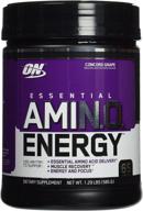 concord grape optimum nutrition amino energy - energy boost with 65 servings logo