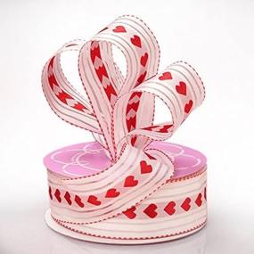 img 3 attached to ❤️ White and Red Heart with Stripe Ribbon - 1.5 Inches x 25 Yards