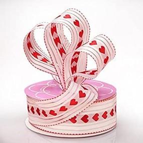 img 2 attached to ❤️ White and Red Heart with Stripe Ribbon - 1.5 Inches x 25 Yards