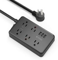 💡 trond удлинитель с защитой от перенапряжения: 5 розеток, 3 usb-порта, 1300 джоулей, сертифицирован etl - идеально подходит для дома, офиса, общежития. логотип