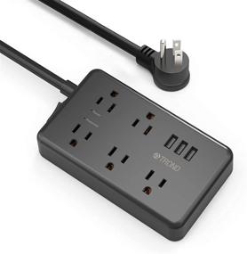 img 4 attached to 💡 TROND Power Strip Surge Protector: 5 Outlets, 3 USB Ports, 1300 Joules, ETL Listed - Perfect for Home, Office, Dorm Room