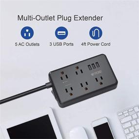 img 3 attached to 💡 TROND Power Strip Surge Protector: 5 Outlets, 3 USB Ports, 1300 Joules, ETL Listed - Perfect for Home, Office, Dorm Room