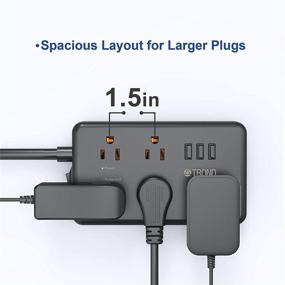 img 2 attached to 💡 TROND Power Strip Surge Protector: 5 Outlets, 3 USB Ports, 1300 Joules, ETL Listed - Perfect for Home, Office, Dorm Room