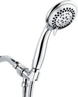 🚿 wassern handheld shower head: high pressure, 6 settings, rainfall massage, flexible hose, stainless steel, angle adjustable bracket - chrome, 80'' hose logo