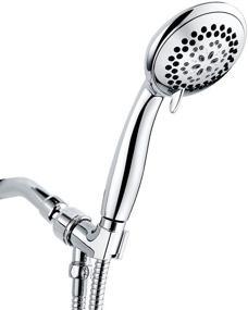 img 4 attached to 🚿 WASSERN Handheld Shower Head: High Pressure, 6 Settings, Rainfall Massage, Flexible Hose, Stainless Steel, Angle Adjustable Bracket - Chrome, 80'' Hose
