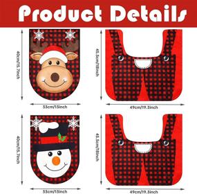 img 3 attached to 🚽 Christmas Bathroom Toilet Seat Covers Set - Xmas Theme Toilet Lids with Cartoon Snowman and Elk Patterns for Festive Bathroom Decorations