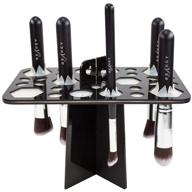 💄 efficient makeup brush drying rack: beakey collapsible holder for 28 brushes, black logo